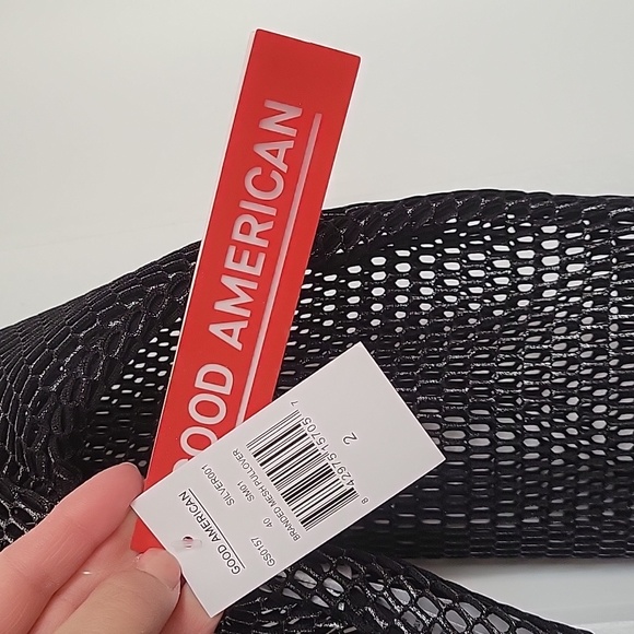 Good American Metallic Mesh Crop Top - Picture 3 of 4